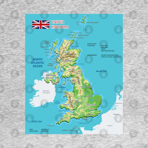 Physical map of England by AliJun